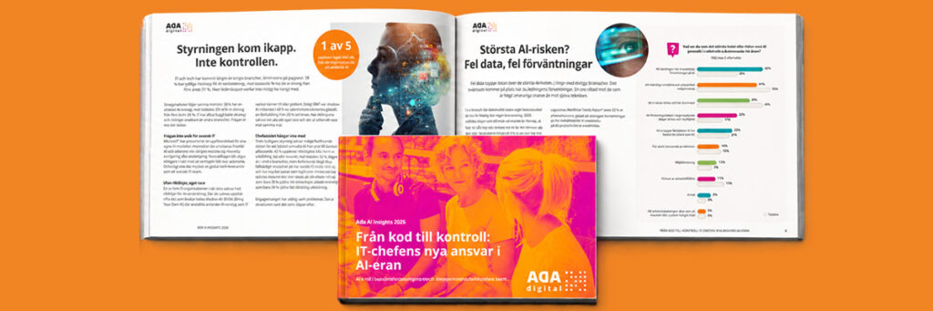 Uppslag från ny AI-rapport från Ada Digital som visar att IT har försprång men oroas av ledningens orealistiska förväntningar.