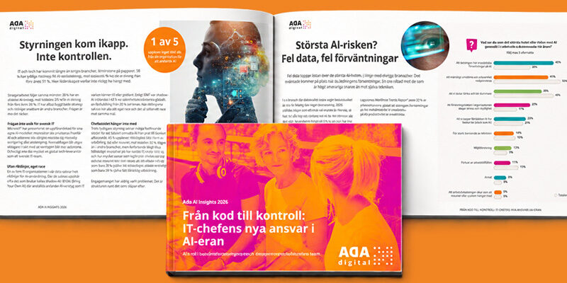 Uppslag från ny AI-rapport från Ada Digital som visar att IT har försprång men oroas av ledningens orealistiska förväntningar.